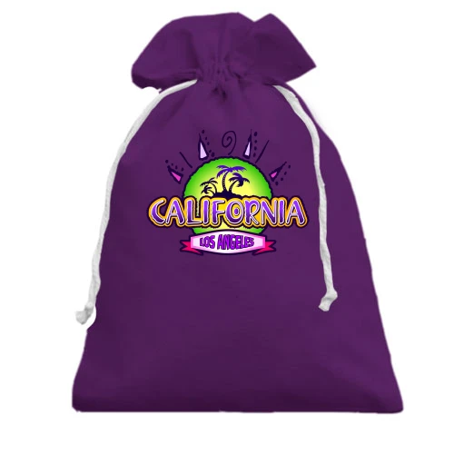 Подарочный мешочек, Фиолетовый, California Los Angeles