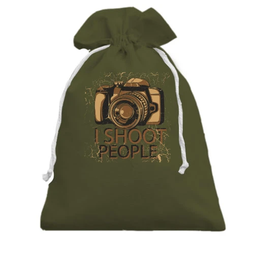 Подарочный мешочек, Черный, i shoot people