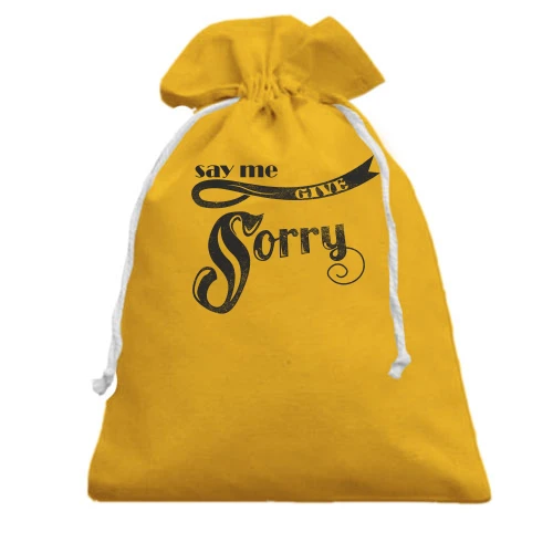 Подарочный мешочек, Желтый, say me give sorry