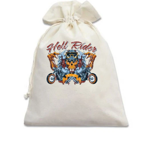 Подарочный мешочек, Белый, hell rider