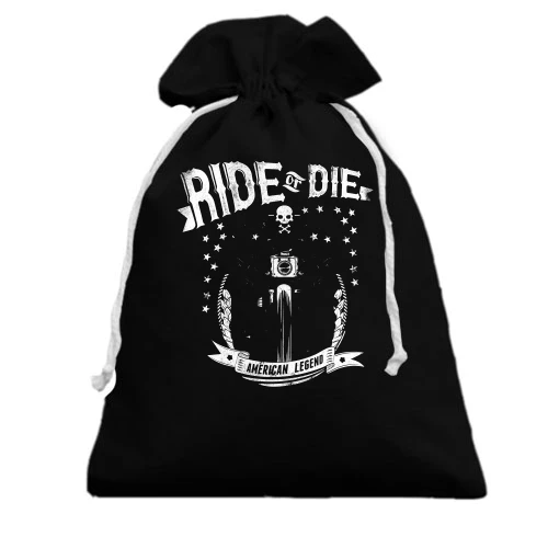 Подарочный мешочек, Черный, ride or die american legend