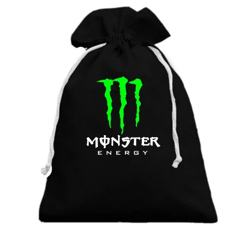 Подарочный мешочек, черный, Monster energy