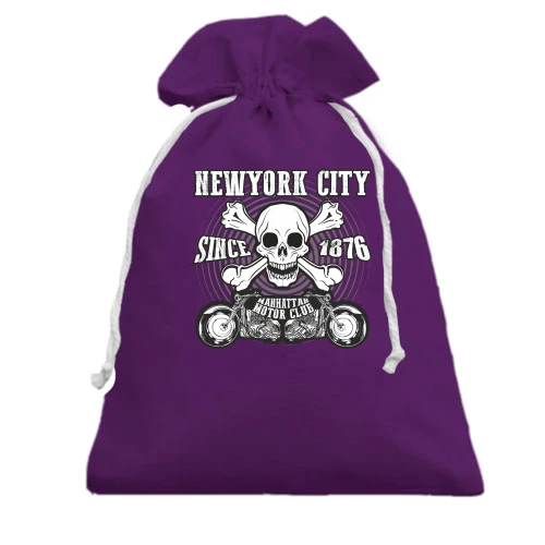 Подарочный мешочек, фиолетовый, new york city motor club