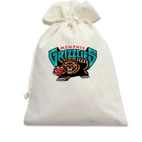 Подарунковий мішечок, білий, memphis grizzlies bear