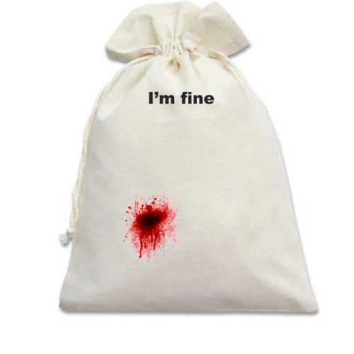 Подарочный мешочек I'm fine (пятно сбоку)