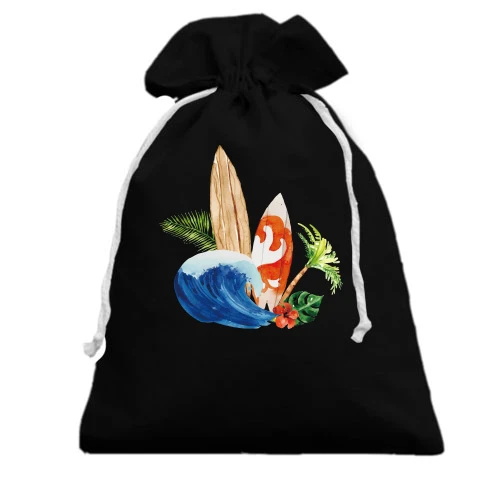 Подарочный мешочек с досками для серфинга и волной