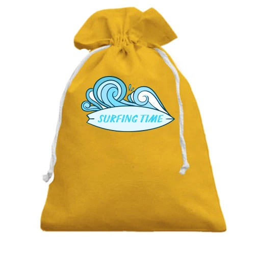 Подарочный мешочек, Желтый, surfing time