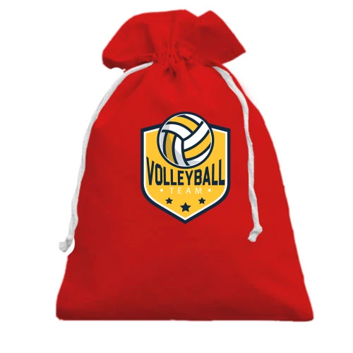 Подарочный мешочек, Красный, volleyball team logo