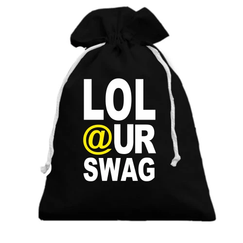 Подарочный мешочек, Черный, Lol our Swag