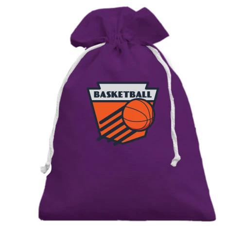 Подарунковий мішечок, фіолетовий, з логотипом Basketball