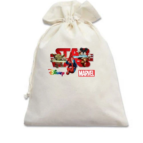 Подарочный мешочек, белый, Disney-Marvel Star Wars