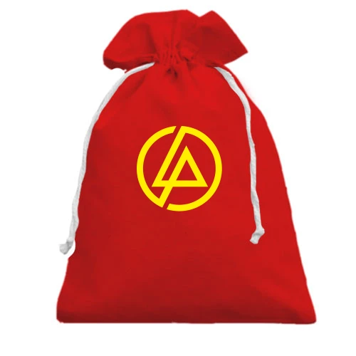 Подарочный мешочек, Красный, Linkin Park (круглый логотип)