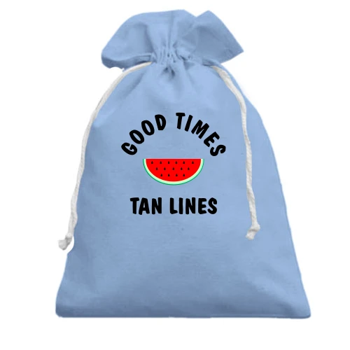 Подарочный мешочек, Белый, с арбузом "good times tan lines"