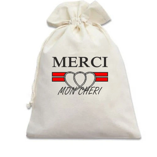 Подарочный мешочек Merci mon cheri
