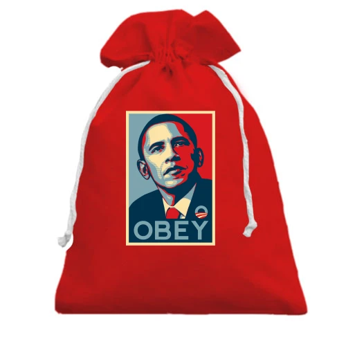 Подарочный мешочек, Красный, Obey Obama