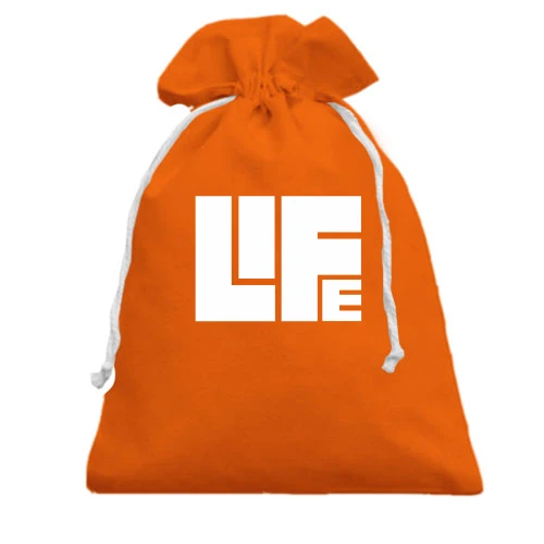 Подарочный мешочек, Оранжевый, Life