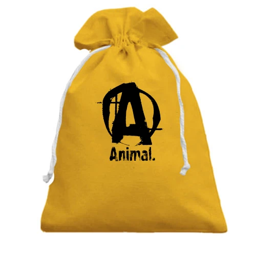 Подарочный мешочек, желтый, Animal (лого)