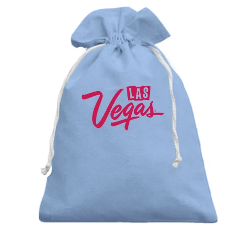 Подарунковий мішечок, блакитний, c написом Las Vegas