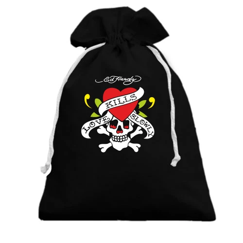 Подарунковий мішечок, чорний, Ed Hardy