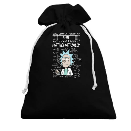 Подарунковий мішечок, Чорний, Rick and Morty - you are pice of ...
