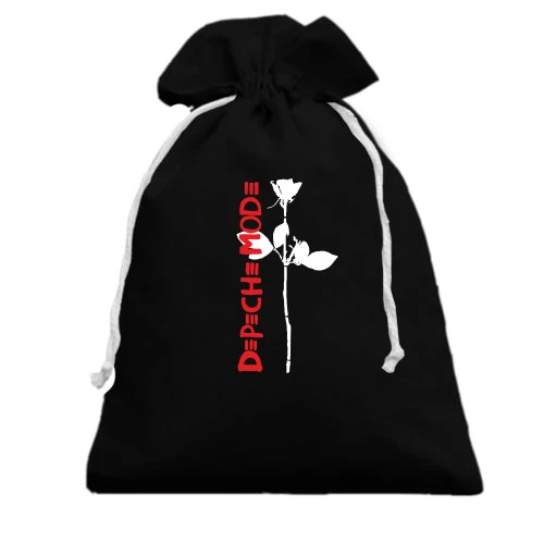 Подарочный мешочек, Черный, Depeche Mode white Rose