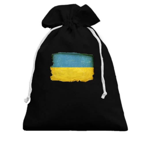 Подарочный мешочек, Черный, с потрёпанным флагом