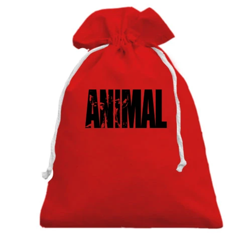 Подарочный мешочек с надписью «ANIMAL» и силуэтом атлета