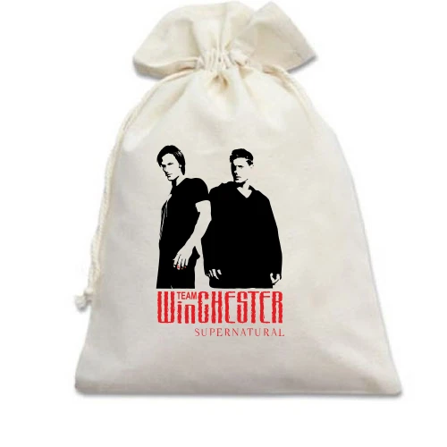 Подарочный мешочек, белый, Winchester Team (SUPERNATURAL)