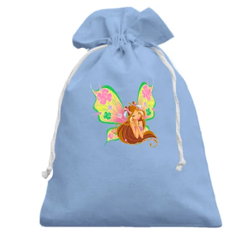 Подарочный мешочек, Голубой, с феей из мультика Винкс