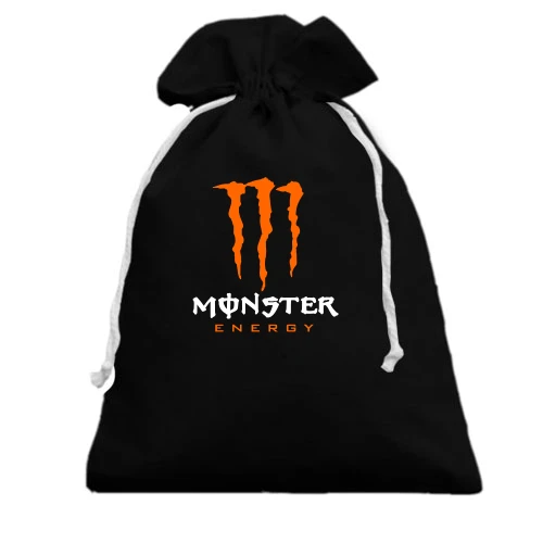 Подарочный мешочек, черный, Monster energy (orange)