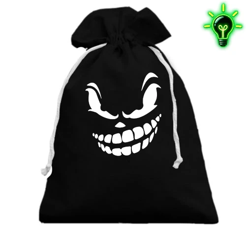 Подарочный мешочек, Черный, Angry smile