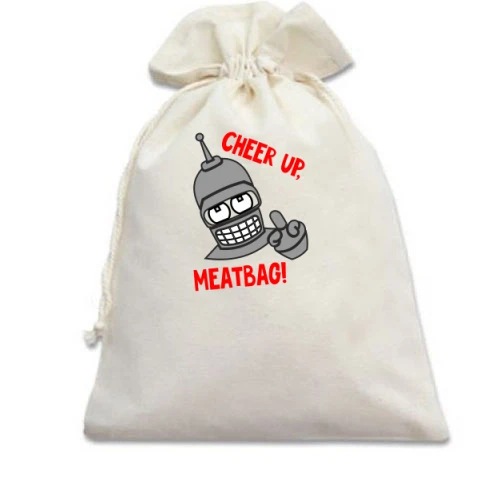 Подарунковий мішечок з Бендером "cheer up, meatbag"