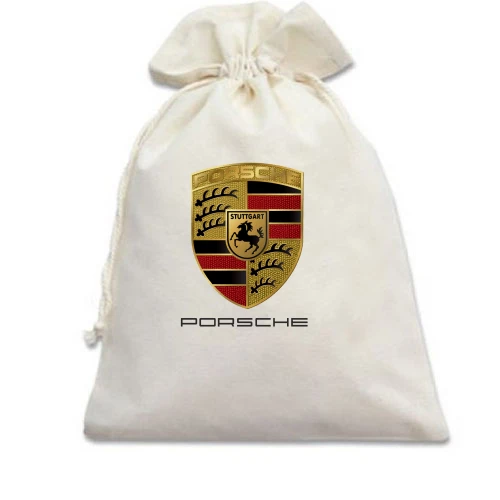 Подарочный мешочек, Белый, Porsche (Gold)