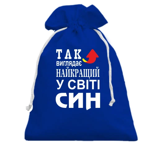 Подарунковий мішечок, блакитний, Так виглядає кращий в світі син (2)
