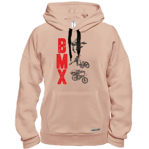 Толстовка, Бежевый, с надписью "BMX"