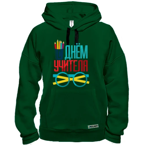 Толстовка, Темно-зелений, з Днем вчителя