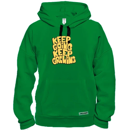 Толстовка, Темно-зелений, "Keep going keep Growing"
