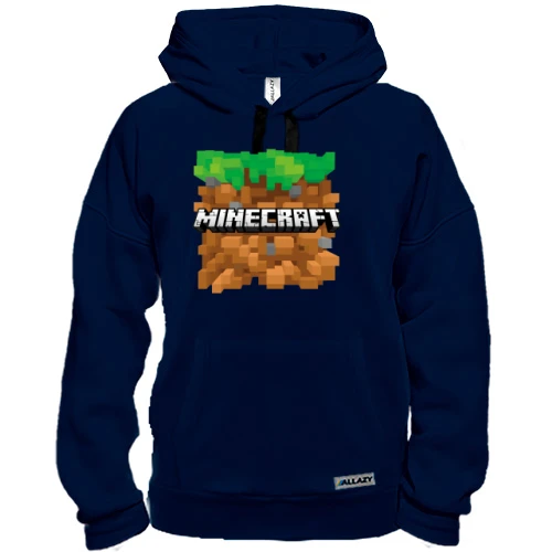 Толстовка з блоком землі та логотипом Minecraft