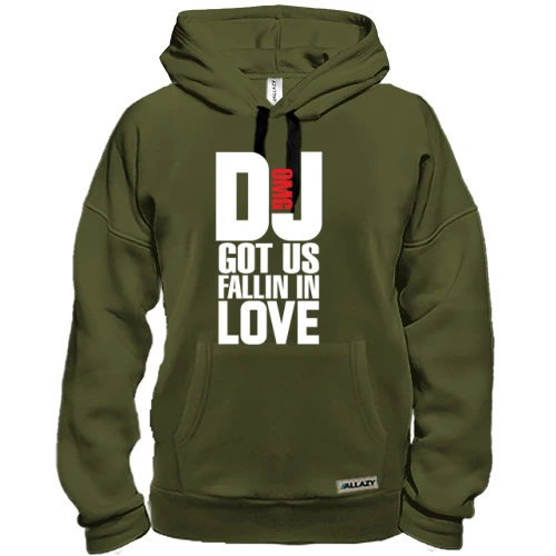 Толстовка, Хакі, з написом DJ got us fallin in love