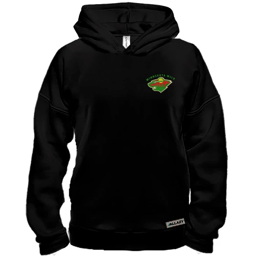 Худи BASE, Черный, с вышитой эмблемой Minnesota Wild