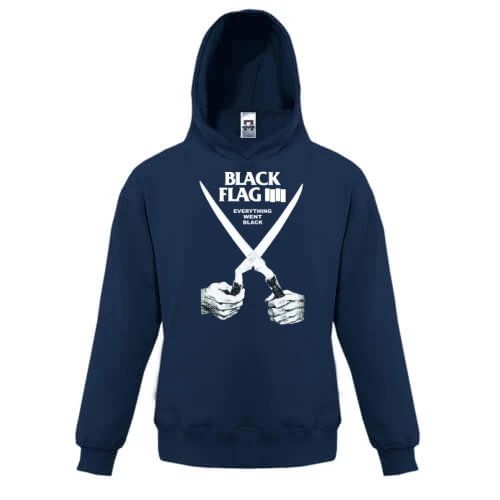 Детская толстовка, Синий, Black Flag - Everything Went Black