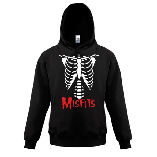 Дитяча толстовка, Чорний, скелет Misfits
