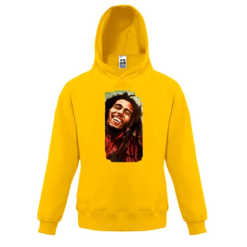 Дитяча толстовка, Жовтий, з усміхненим Bob Marley