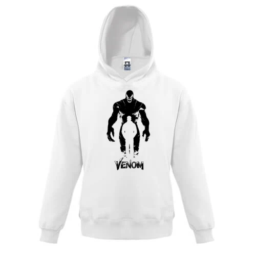 Детская толстовка, Белый, с силуэтом "Venom"