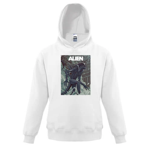 Детская толстовка, Белый, с постером Alien