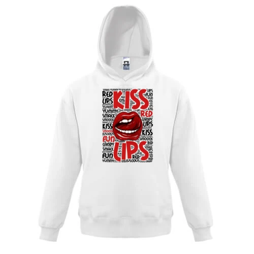 Детская толстовка Kiss red lips