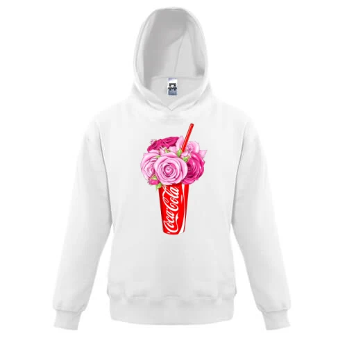 Детская толстовка, Синий, Coca-Cola с цветами