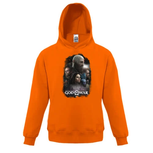 Детская толстовка, Оранжевый, с постером игры God of War