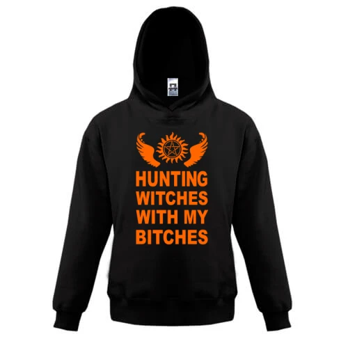 Детская толстовка, Черный, Hunting witches