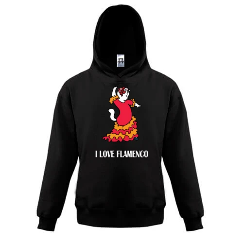 Дитяча толстовка, Чорний, i love flamenco